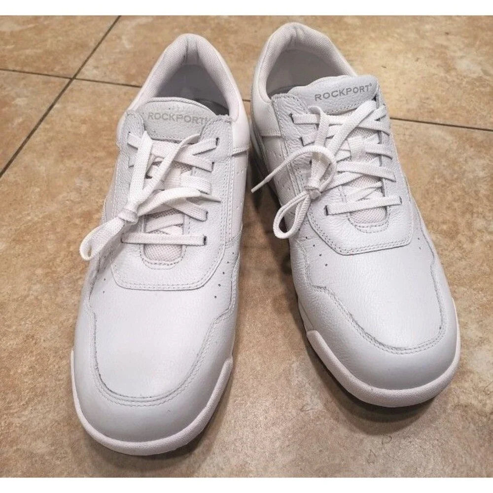 Rockport K71098 Prowalker White Leather Walking Sneaker Shoes Mens Size 9W